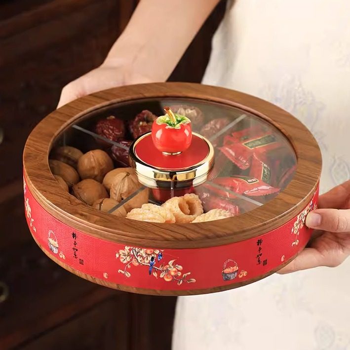 乔迁坚果糖果盘高端精致家用客厅茶几零食收纳轻奢2025新款干果盒