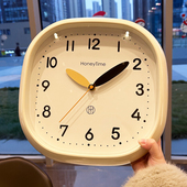 简约奶油风挂钟2025新款 饰挂表 客厅卧室挂墙时钟高级感钟表时间装