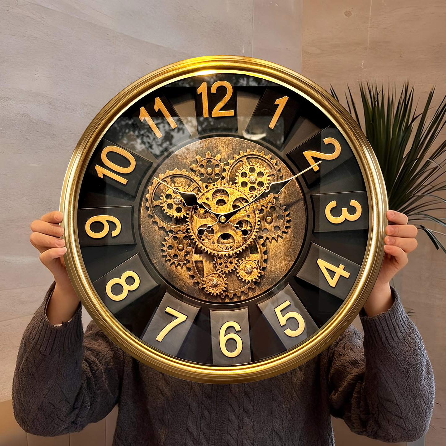 挂钟客厅家用高级感2025新款欧式轻奢复古钟表挂墙大数字时钟大气