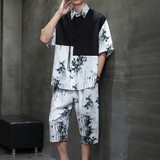 风夏季新款冰丝短袖衬衫短裤男七分裤XZ221-6-TZ10-P60，男装牛仔裤，星座221-6
