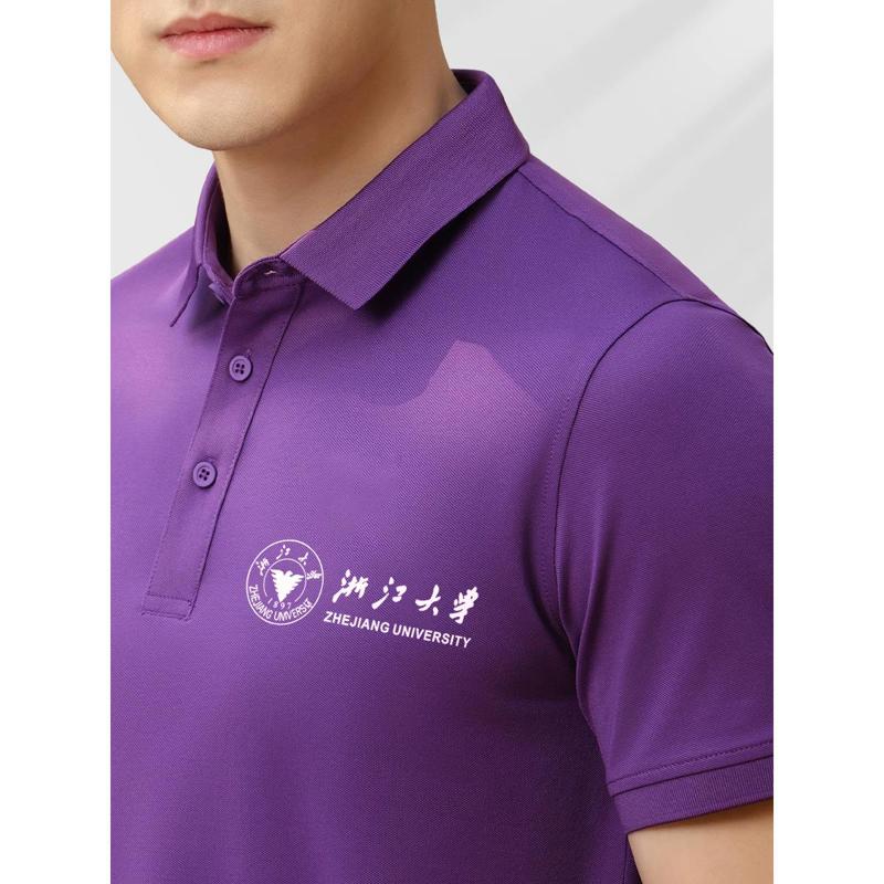 高中大学紫色Polo衫定制印logo刺绣高端团体文创t恤工作服短袖夏图片