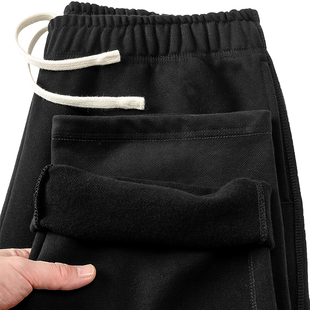 加绒高克重卫裤男女同款480克直筒休闲裤宽松直筒美式重磅长裤子