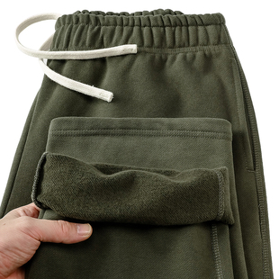 加绒高克重卫裤男女同款480克直筒休闲裤宽松直筒美式重磅长裤子