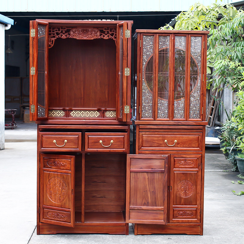 涛羽高棉花梨实木佛龛 家用寺庙神龛神台观音佛台供台财神爷佛柜