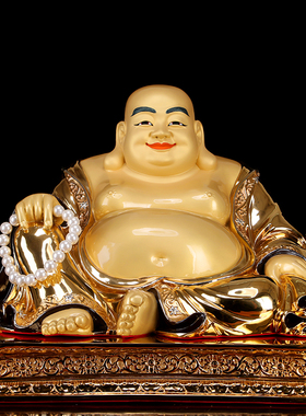 盛凡纯铜铜鎏金弥勒佛