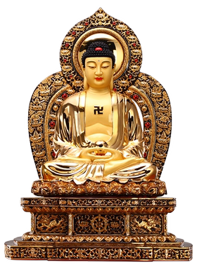 台湾鎏金纯铜居家供奉摆件三宝佛