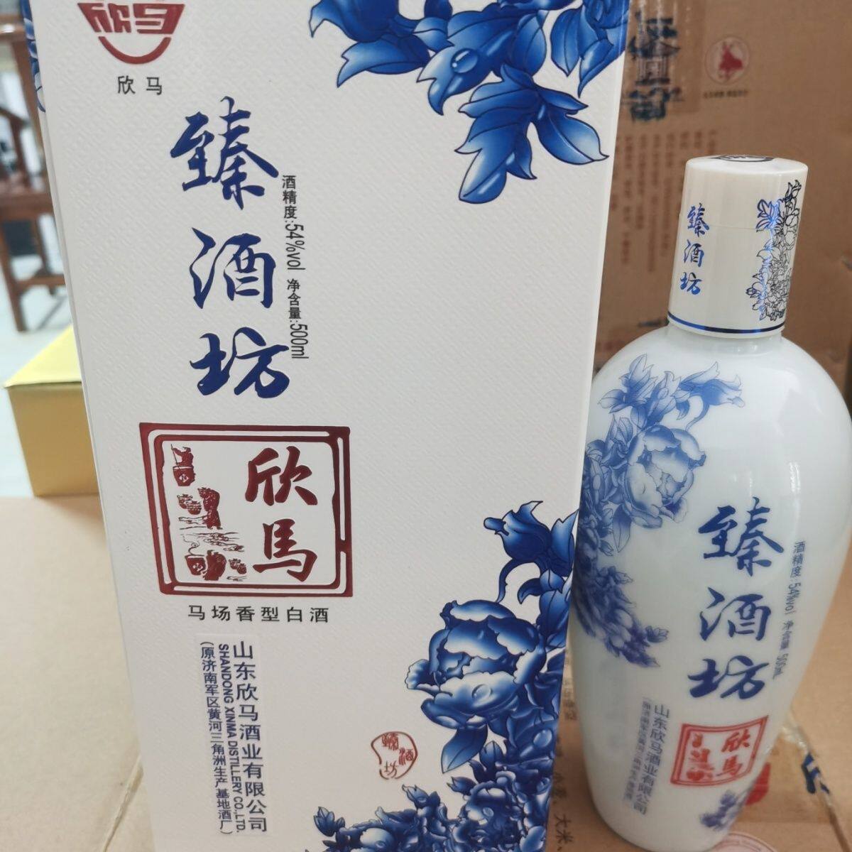 54度欣马臻酒坊马场香型东营特产纯粮酿造整箱六瓶实体保真口粮酒