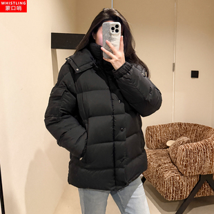 蒙口哨 M蒙家羽绒服女maya雾面连帽鹅绒服加厚25冬装情侣同款外套