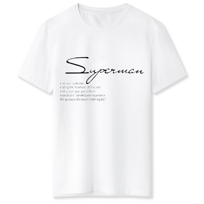 Summer and Korean loose round neck cotton short sleeve t-shirt men's slim print t-shirt men