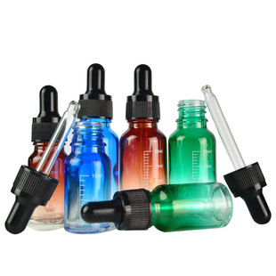 带刻度精油滴管瓶DIY工具10毫升20ML调配空瓶玻璃分装瓶大口径