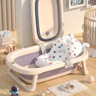 婴儿洗澡盆浴盆宝宝可折叠坐躺两用多功能大号浴桶新生儿童用品