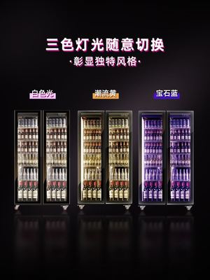 啤酒柜网红酒水展示柜冷藏酒吧饮料柜三门双开门四门保鲜柜大容量