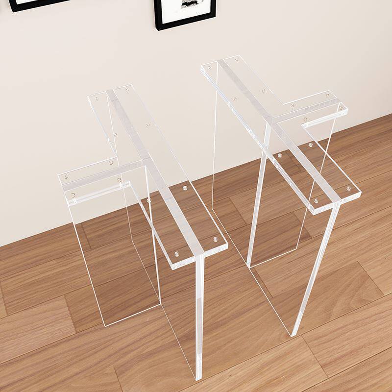 透明亚克力桌腿支架茶几餐桌脚定制实木电脑支撑架岩板河流桌子腿