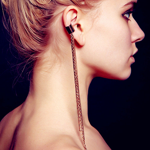 1 Pcs European Fashion Long Metal Chains Tassel Earring