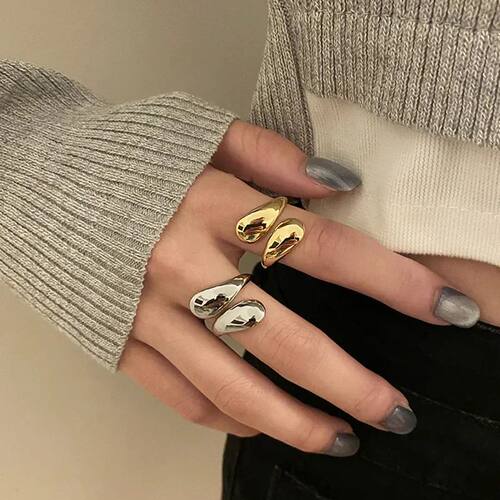 Stainless Steel Minimalist Rings For Women Trend Gold Color