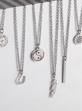 Men Necklace Stainless steel Necklace Women Men Simple Long