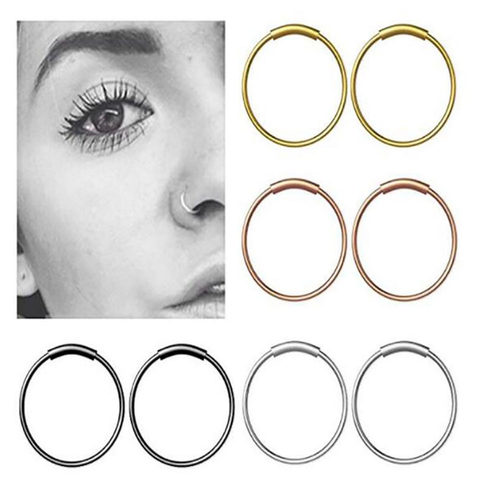 1pc 22g 6/8/10mm Steel Hinged Clicker circle ring Piercing