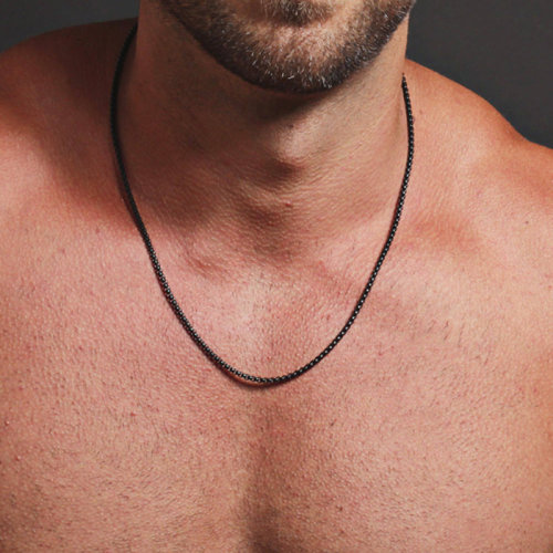 Simple Fashion Box Chains Necklace Men Titanium Steel Chain