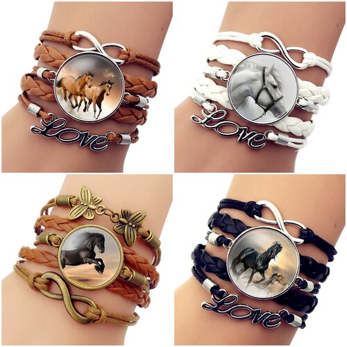 2022 New Brand Hot Fashion Leather Infinity Horse Wrap Brace