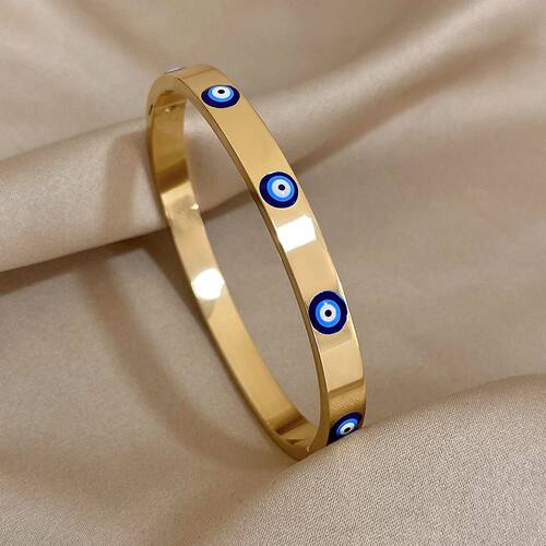 Dripping Oil Evil Eyes Stainless Steel Bracelet for Women