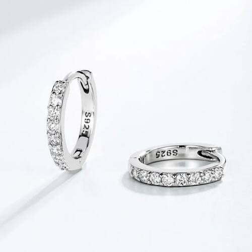 Sterling Silver Zirconia Huggie Hoop Earrings for Women Girl