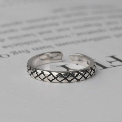 Accessories Sterling Silver S925 Ring Thai Silver Retro Tren