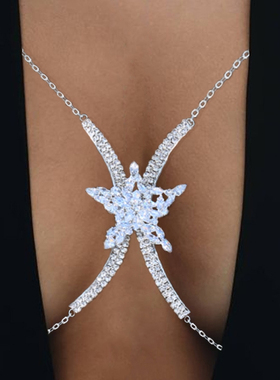 Zircon Pentagram Breast Chain Bra Necklace Underwear