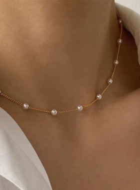 New 2023 New Beads Neck Chain Kpop Pearl Choker Necklace