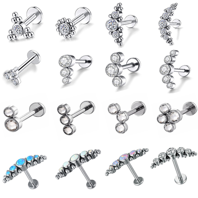 F136 Titanium Piercing Labret Lip Stud Cartilage Earring