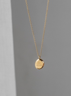 stainless steel Necklace Temperament Simple Gold round