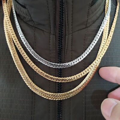 63-71CM Classic Gold Silver Color Long Chain Men Necklace