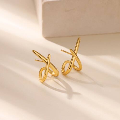 Stainless Steel Cross Stud Earrings For Women Girls Fashion