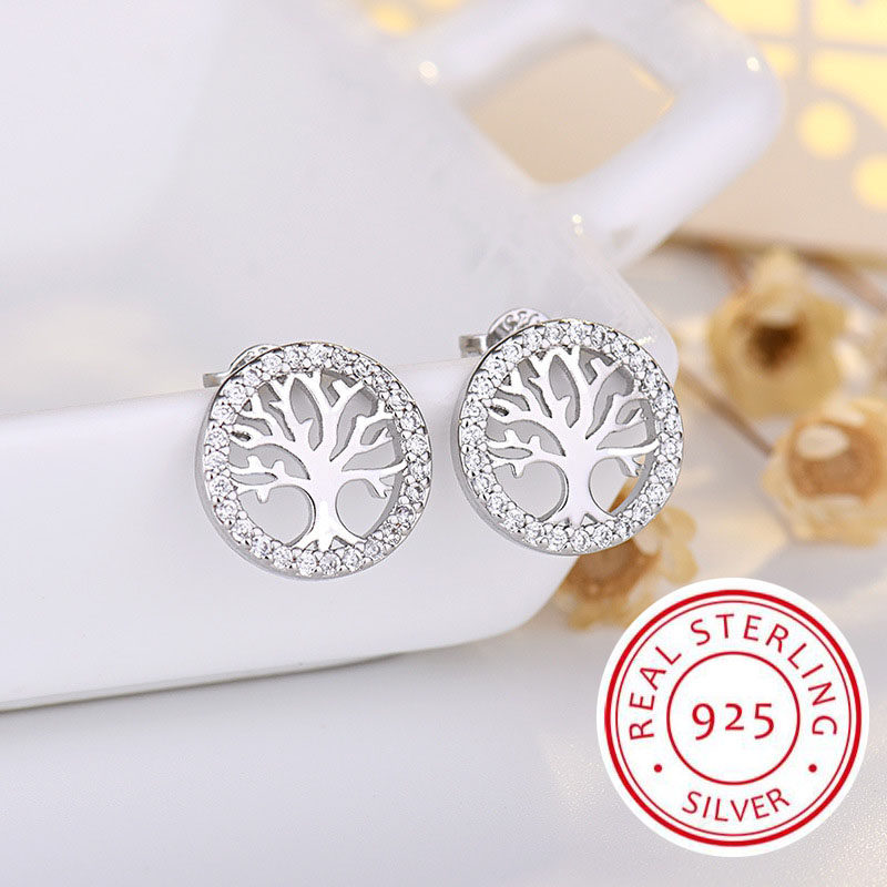 925 Sterling Silver Jewelry Women Fashion Cute Tiny Clear