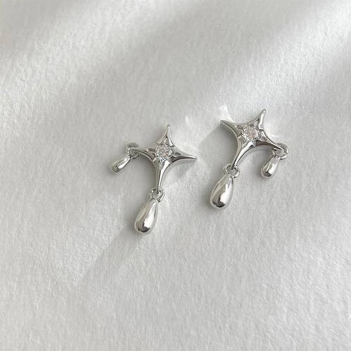 New Sterling Silver Earrings Personality Charm Geometric Sha