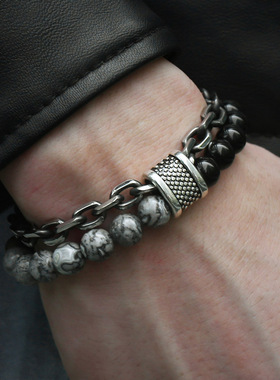 New 2020 Men's Tiger Eye Stone Beaded Bracelet Stainless