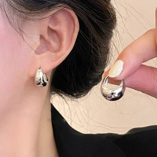 Sterling Silver Vintage Gold Round Earrings For Women