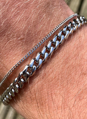 Vnox Mens Simple 3-11mm Stainless Steel Curb Cuban Link