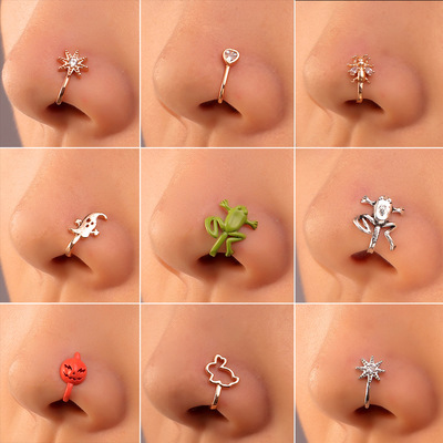 1Pcs Zircon Nose Clip Fake Septum Piering punk Non Piercing