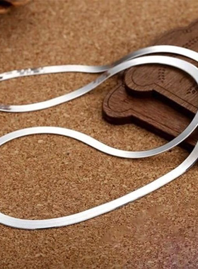 New Silver color 4MM chain Necklace for Women Luxury Couple