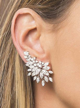 Gorgeous Women's Stud Earrings Full with Dazzling CZ Stone