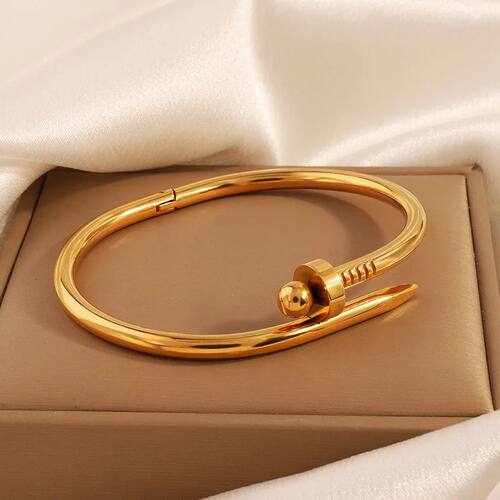 Fashion Nails Stainless Steel Round Bead Bangle Bracelets