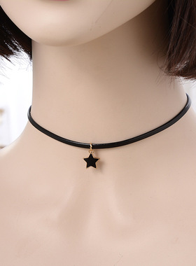 Gothic Star Shape Black Velvet Chocker Necklace For Women