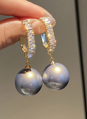 2021 New Fashion Korean Oversized White Pearl Drop Earrings