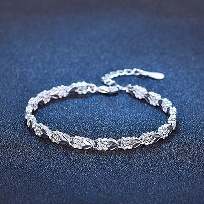 Fine heart bracelets 925 Sterling Silver chain cuff for