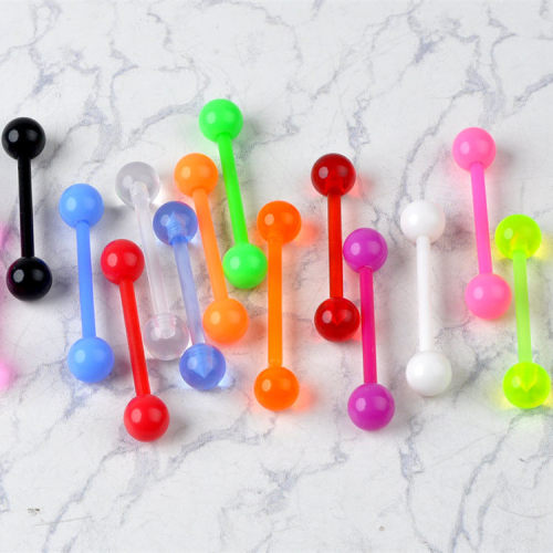 10pcs/lot Colorful Flexible UV Silicone Tongue Nipple Stud
