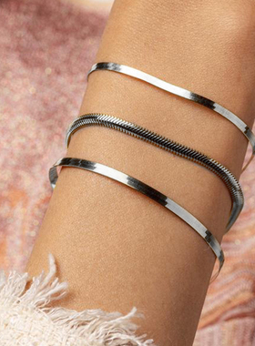 Classic Snake Chain Bracelet Women Trend Width 3/4/5mm