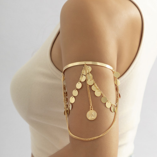 2023 Bohemian Copper Sequins Charm Upper Arm Bracelet Human