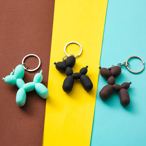 Fashion Keychain Punk Balloon Dog Soft Rubber Dog Keychains