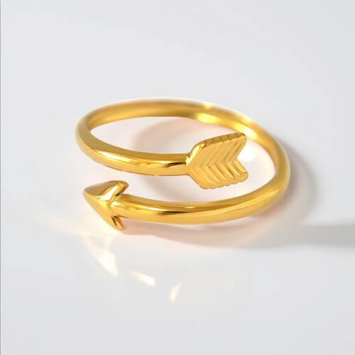 Stainless Steel Arrow Adjustable Open Rings for Women Gold