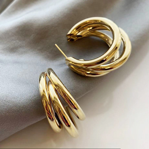 Gold and Silver Color Round Drop Earring for Women   Alloy